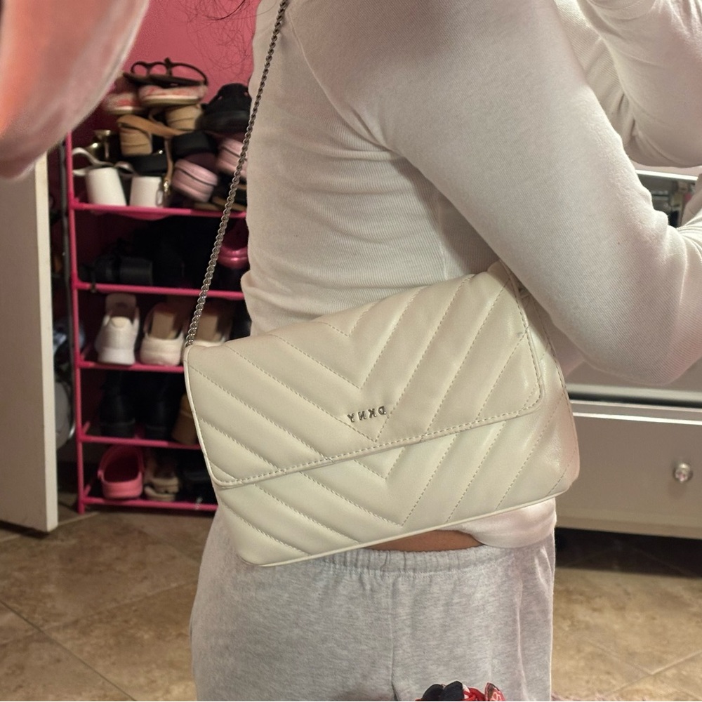 DKNY Cream Quilted Crossbody Bag